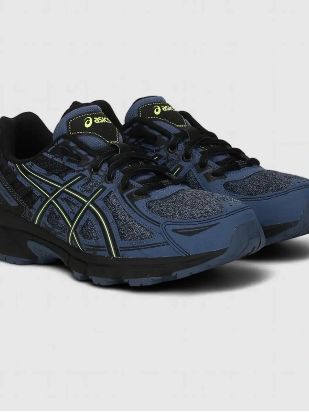 ASICS Mens Gel-Venture 6 Grand Shark/Neon Lime Running Sneakers Size 11.5